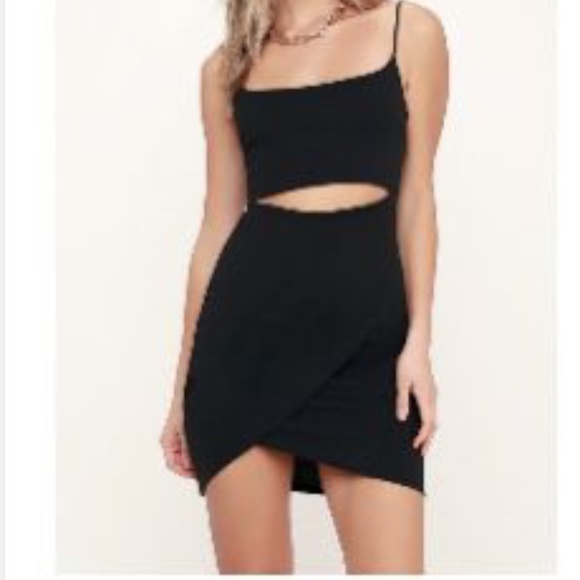 Sold - LULU’S Sexy Cut-Out Black Dress - Picture 1 of 5
